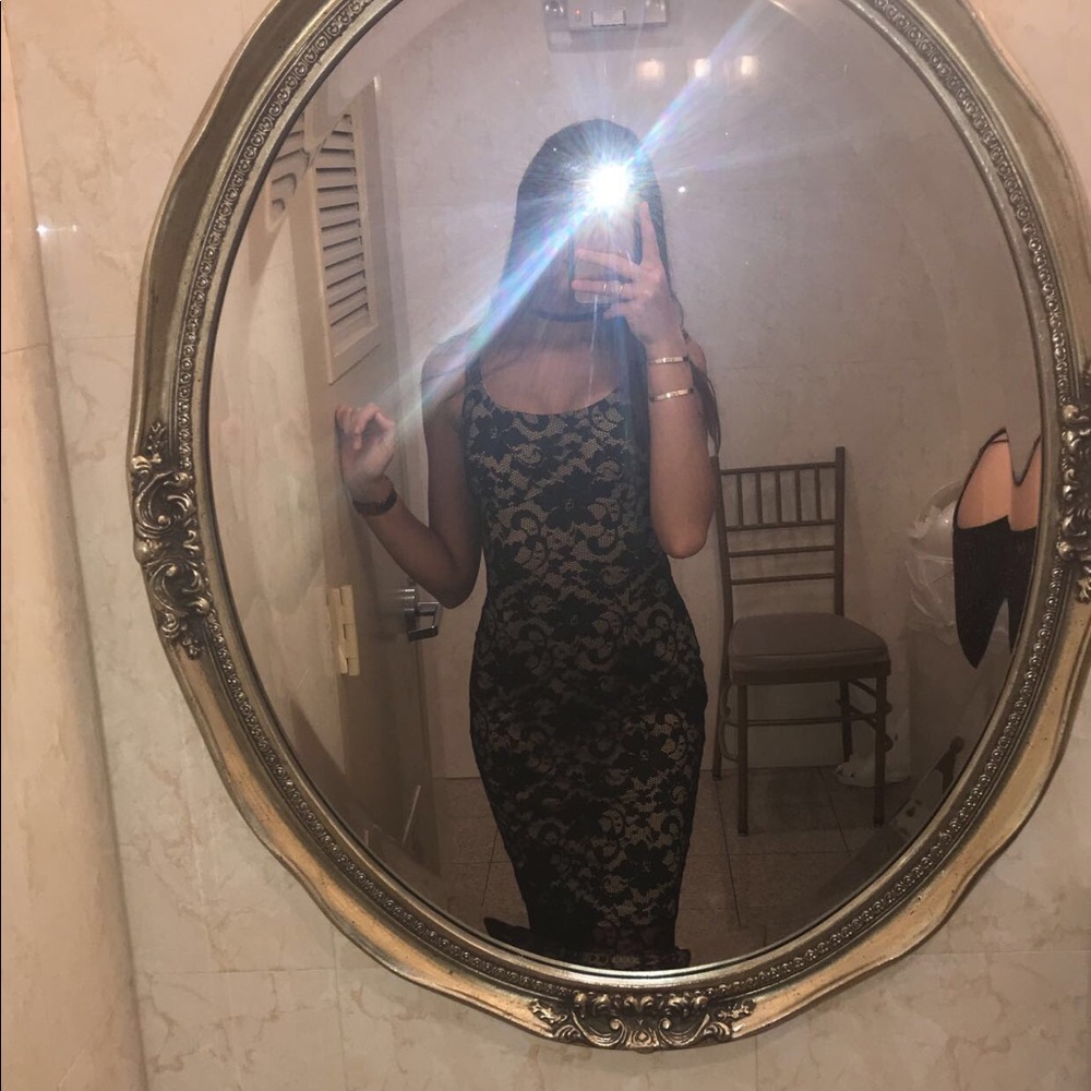 Black and Tan Lace Dress